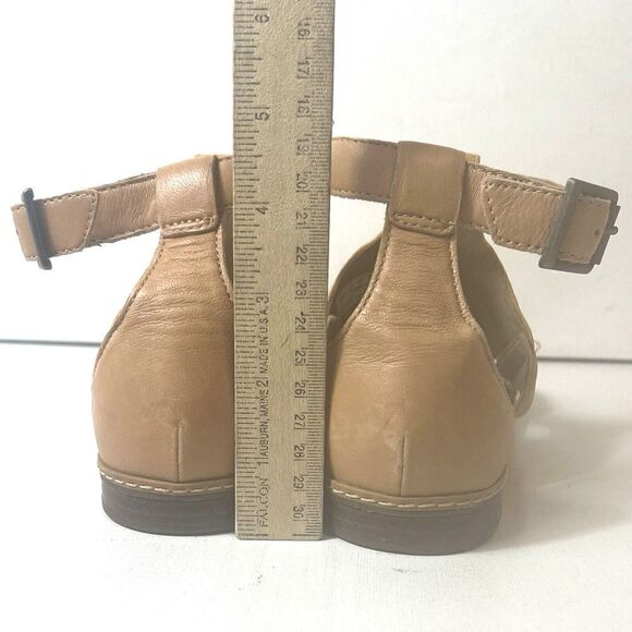 Timberland Mustard Tan Leather/Canvas Wrap Sandals Womens 8 Open Toe Ankle Strap - Picture 8 of 11